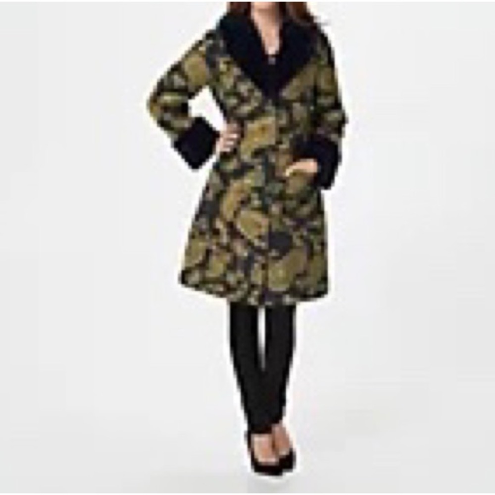 Dennis Basso Madison Avenue Jacquard Button Front Coat